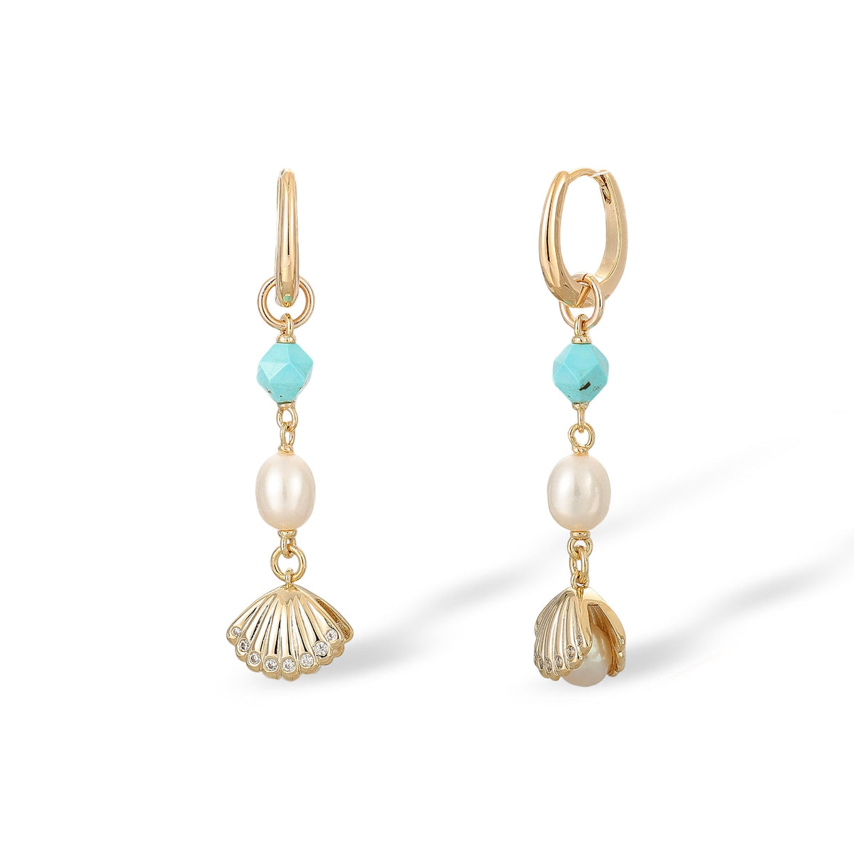 Araminte Turquoise Pearl Shell Earrings