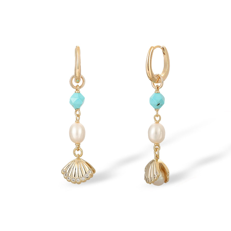 Araminte Turquoise Pearl Shell Earrings