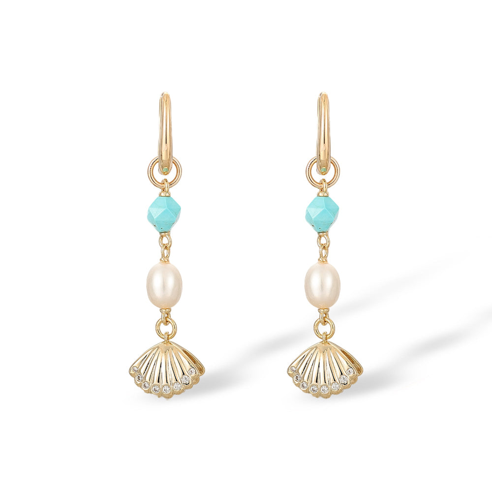 Araminte Turquoise Pearl Shell Earrings