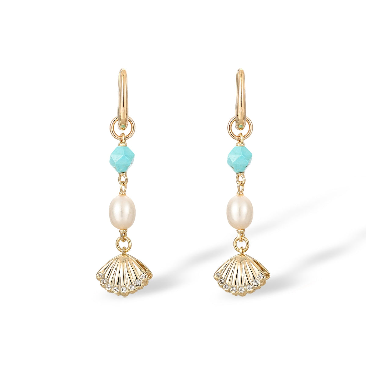 Araminte Turquoise Pearl Shell Earrings