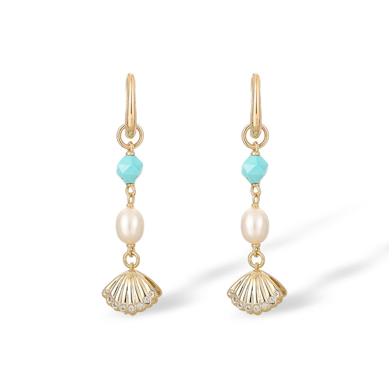 Araminte Turquoise Pearl Shell Earrings