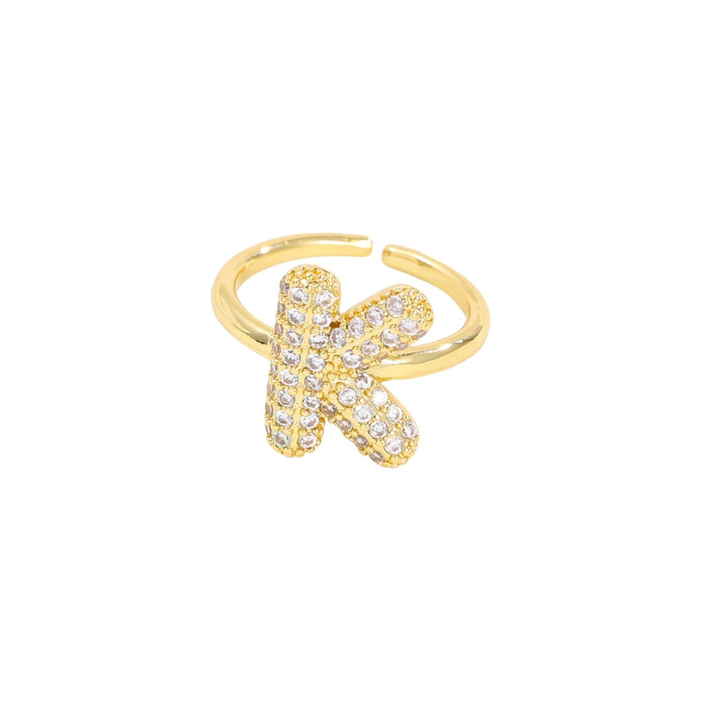 Ariane 14K Yellow Gold Initial Letter Open Ring