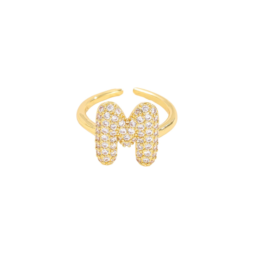 Ariane 14K Yellow Gold Initial Letter Open Ring
