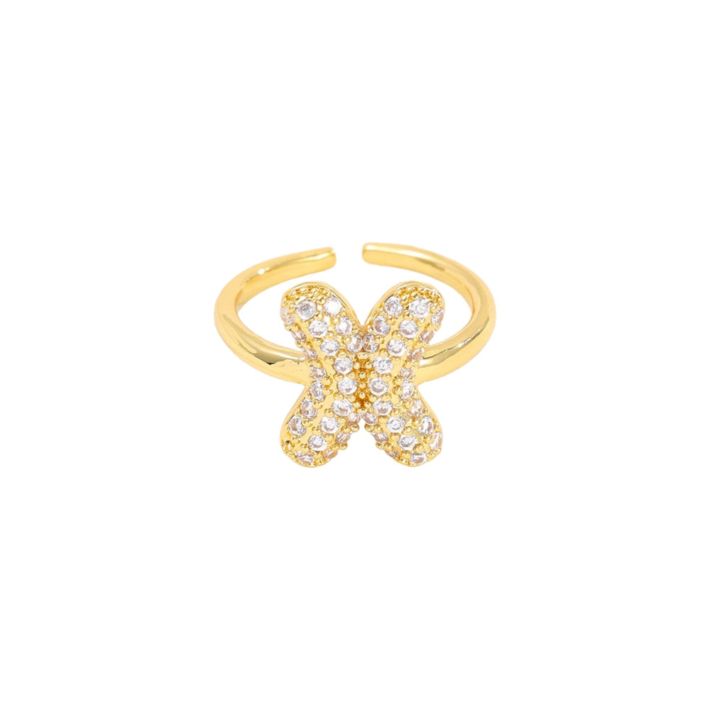 Ariane 14K Yellow Gold Initial Letter Open Ring