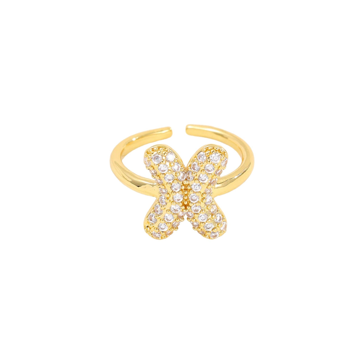 Ariane 14K Yellow Gold Initial Letter Open Ring