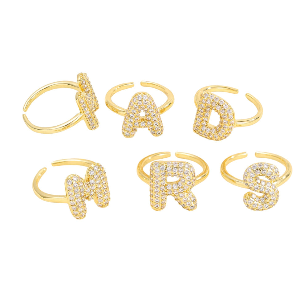 Ariane 14K Yellow Gold Initial Letter Open Ring