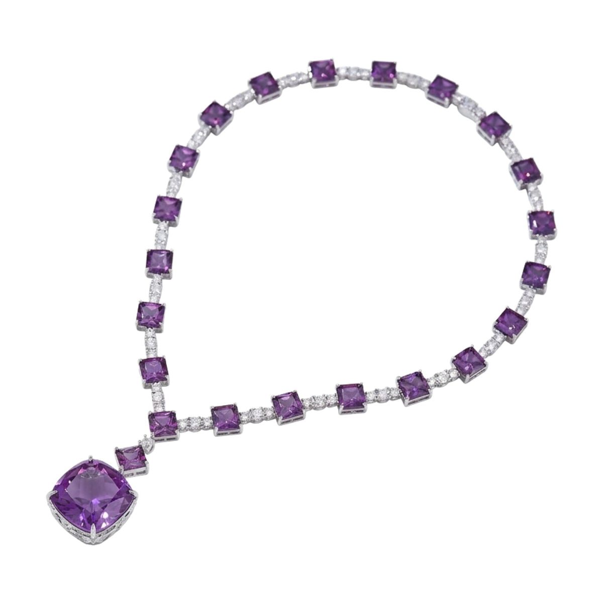 Arlena Purple Cushion Necklace