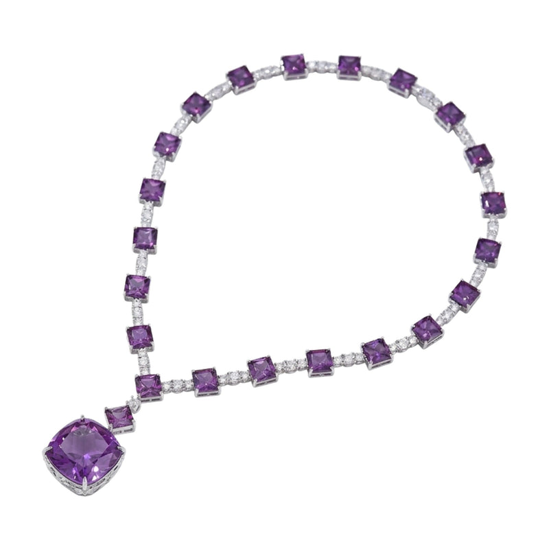 Arlena Purple Cushion Necklace