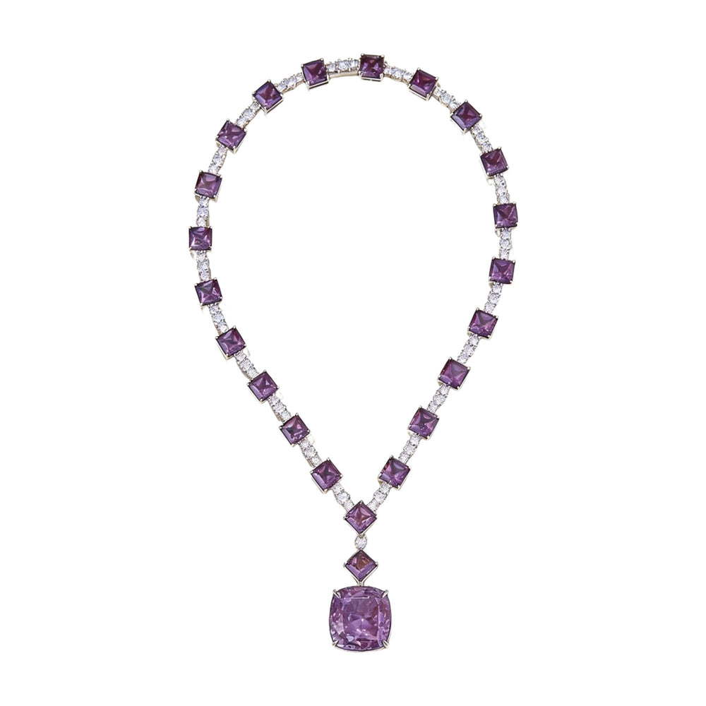 Arlena Purple Cushion Necklace