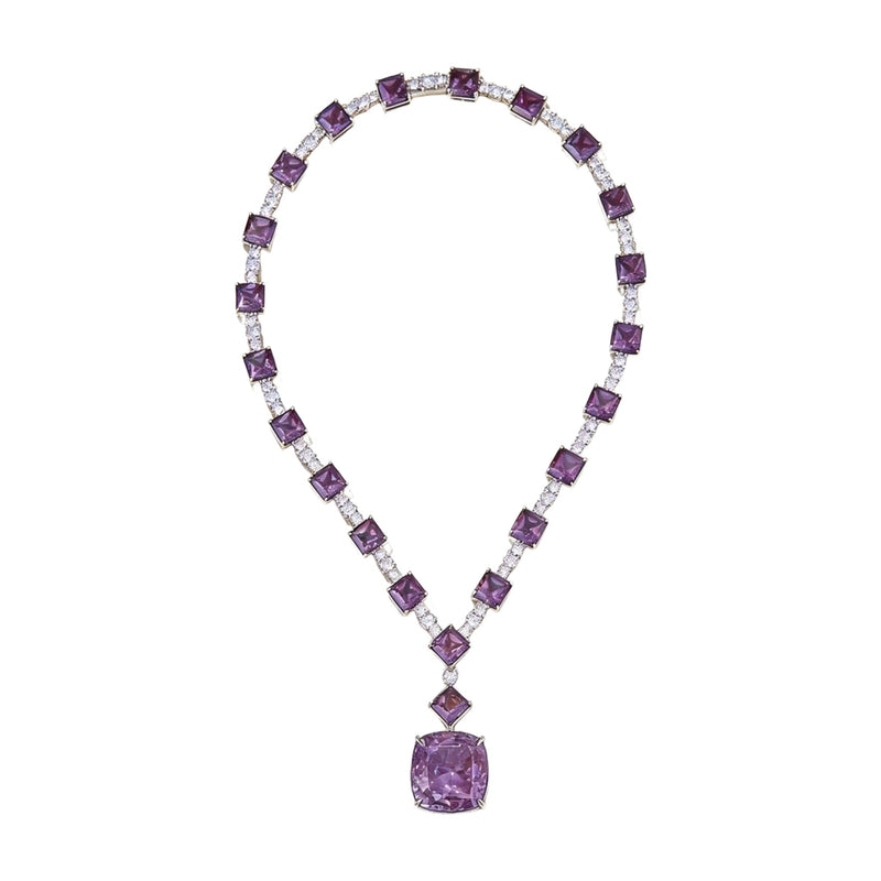 Arlena Purple Cushion Necklace