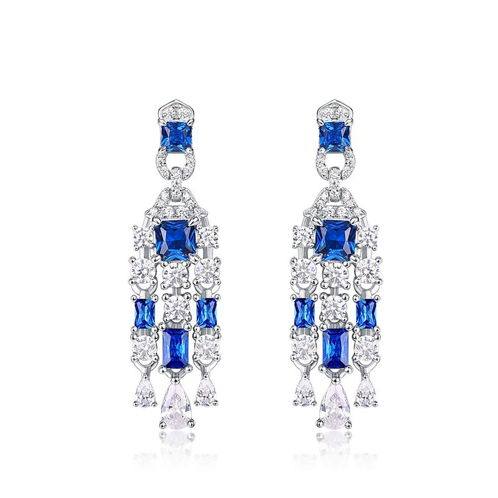 Artémis Navy Blue Tassel Earrings