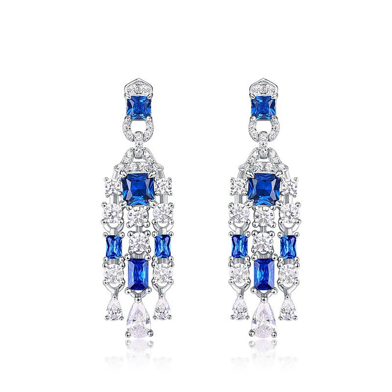 Artémis Navy Blue Tassel Earrings