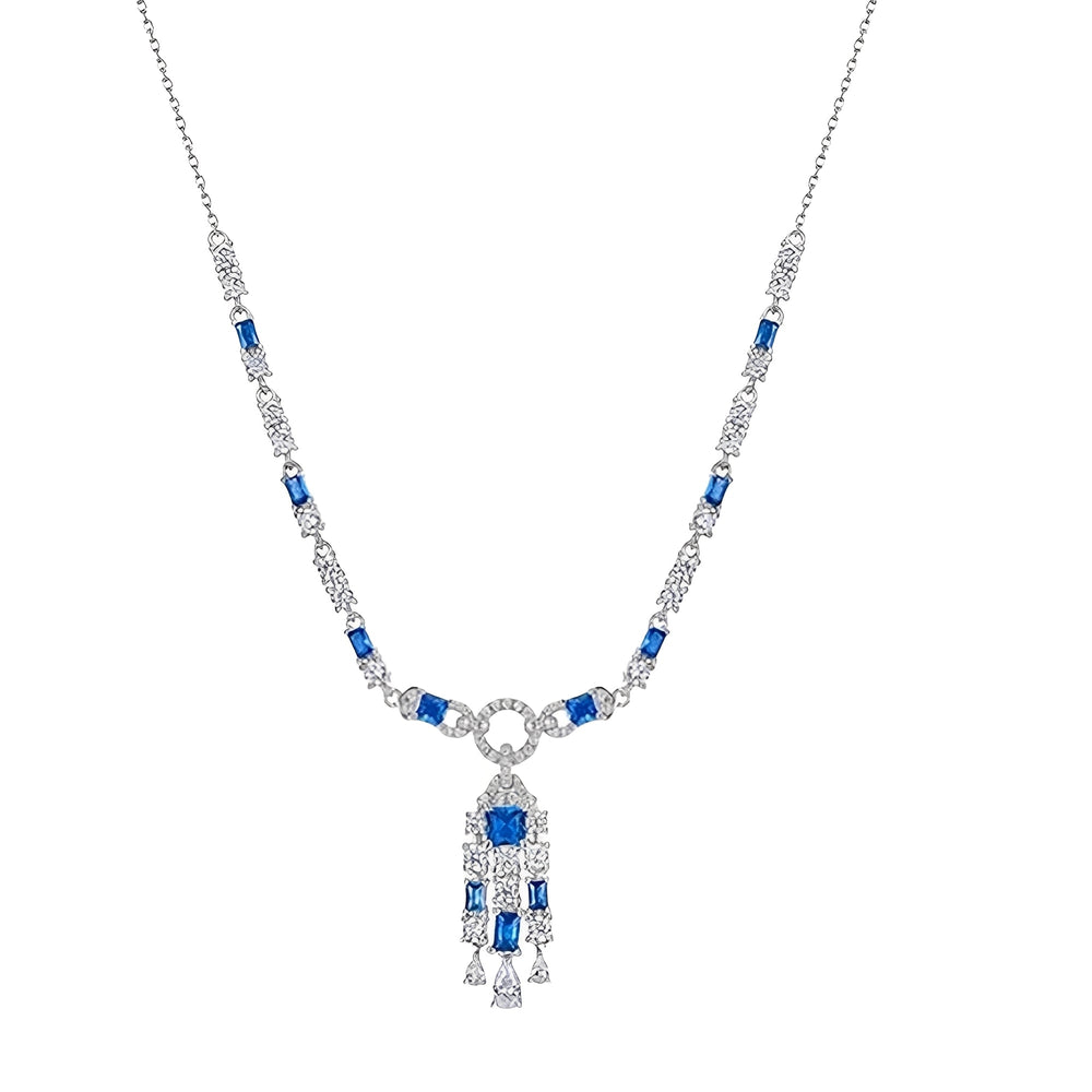 Artémis Navy Blue Tassel Necklace