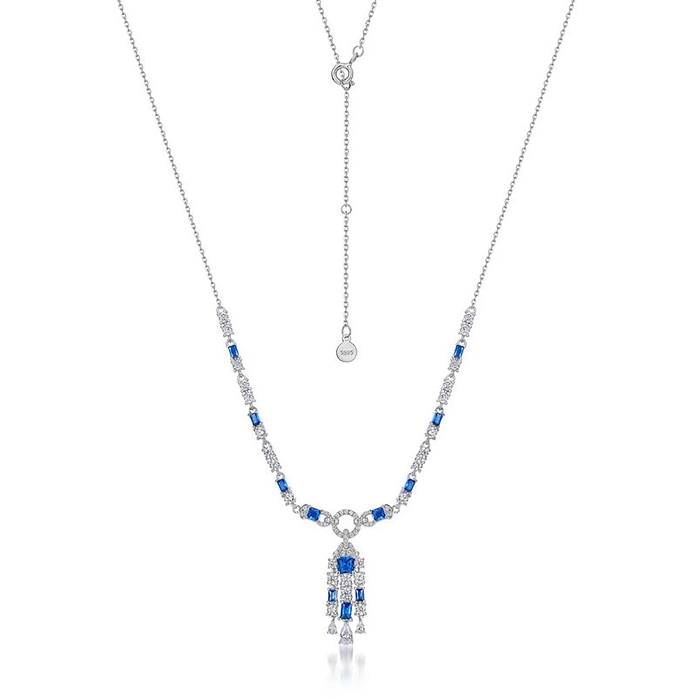 Artémis Navy Blue Tassel Necklace