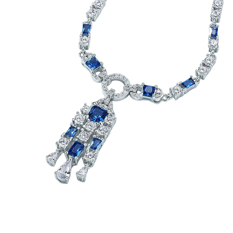Artémis Navy Blue Tassel Necklace