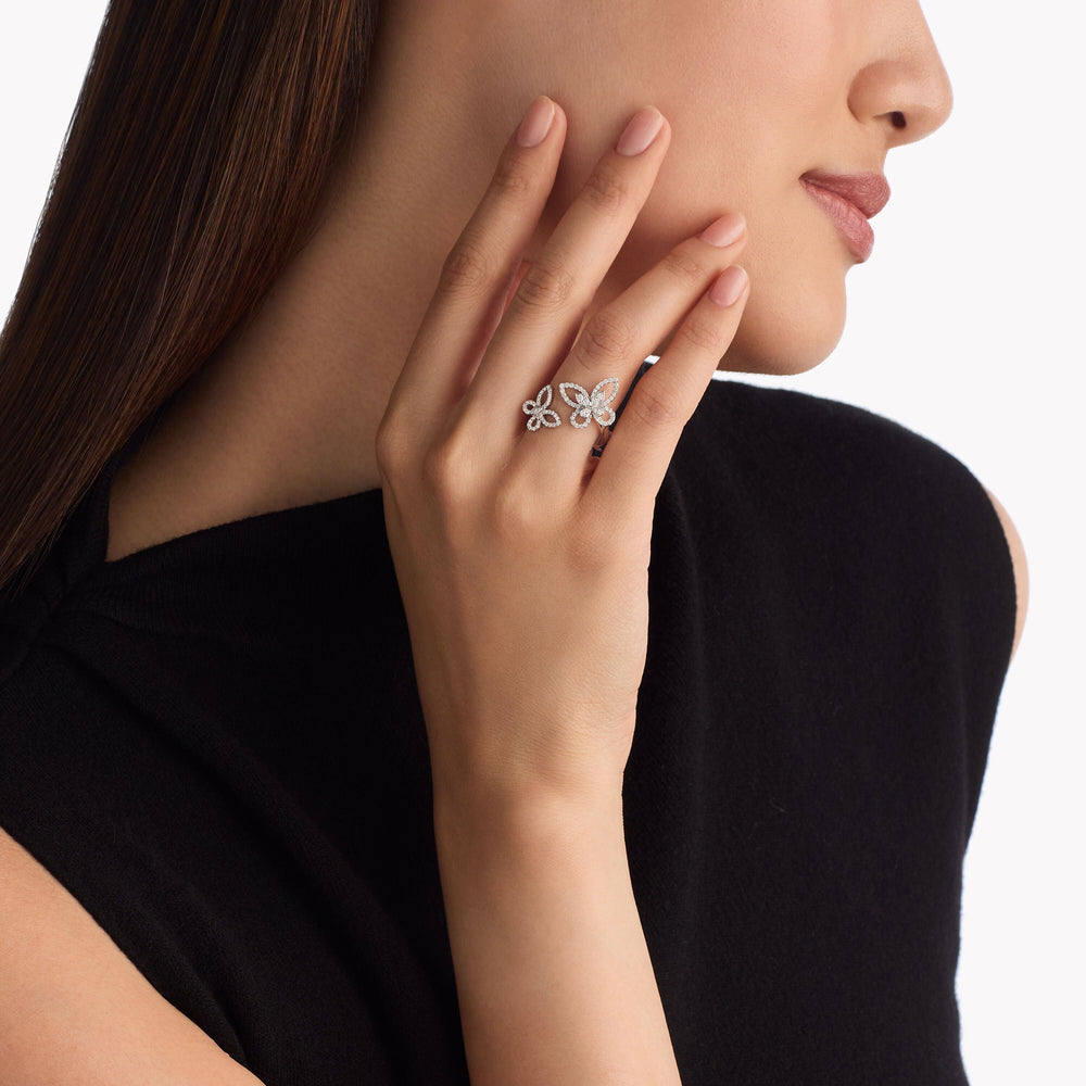 Aurélie White Butterfly Open Ring
