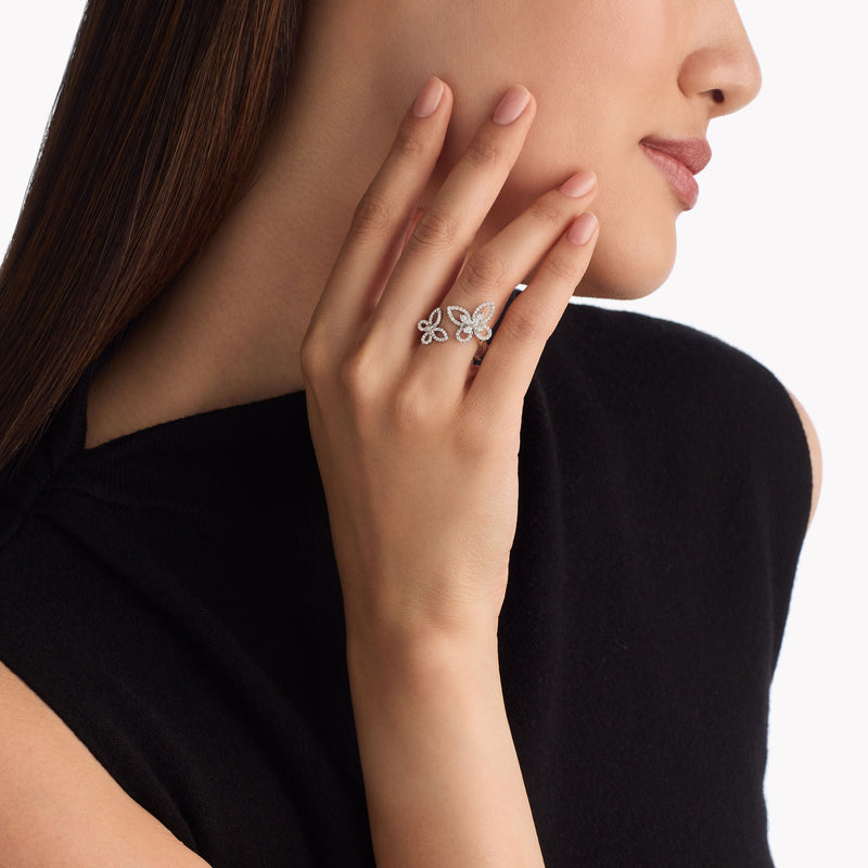 Aurélie White Butterfly Open Ring