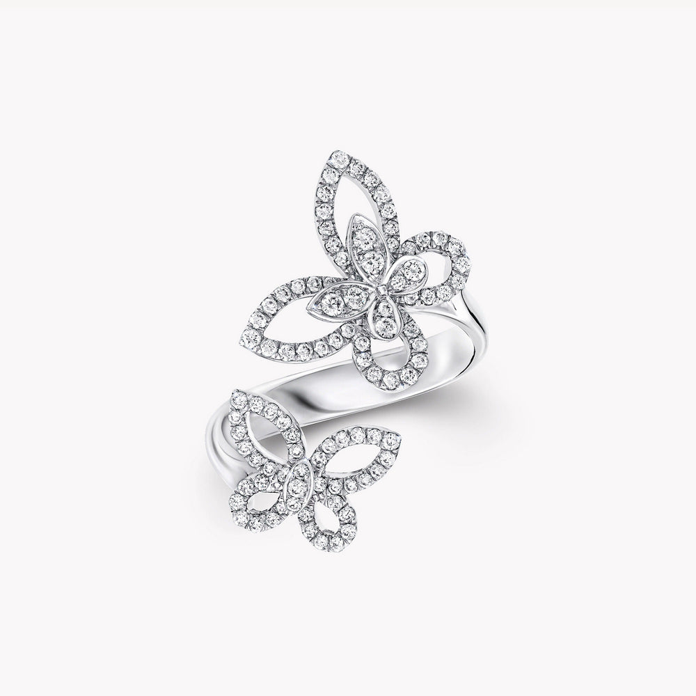 Aurélie White Butterfly Open Ring