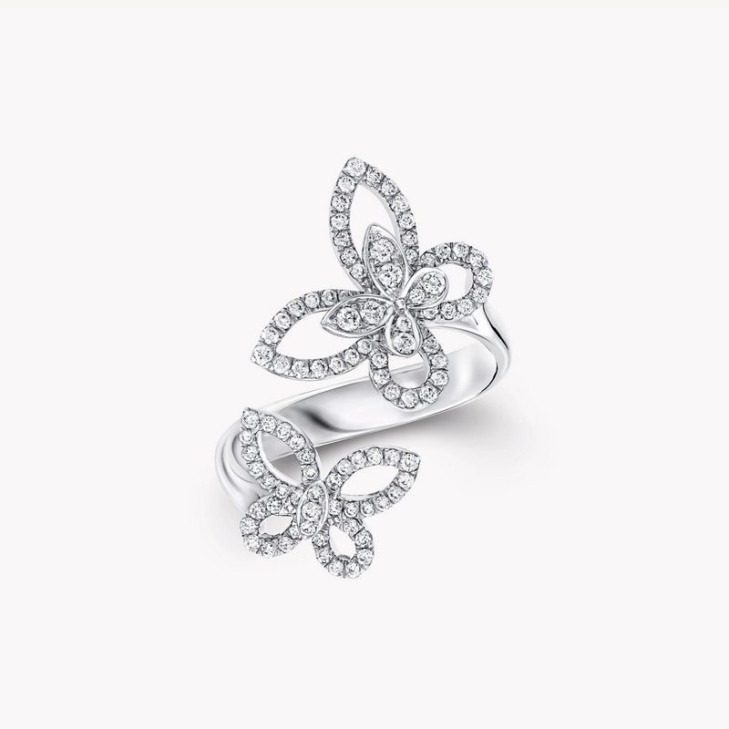 Aurélie White Butterfly Open Ring