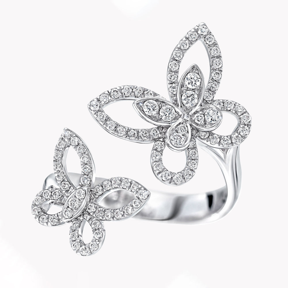 Aurélie White Butterfly Open Ring