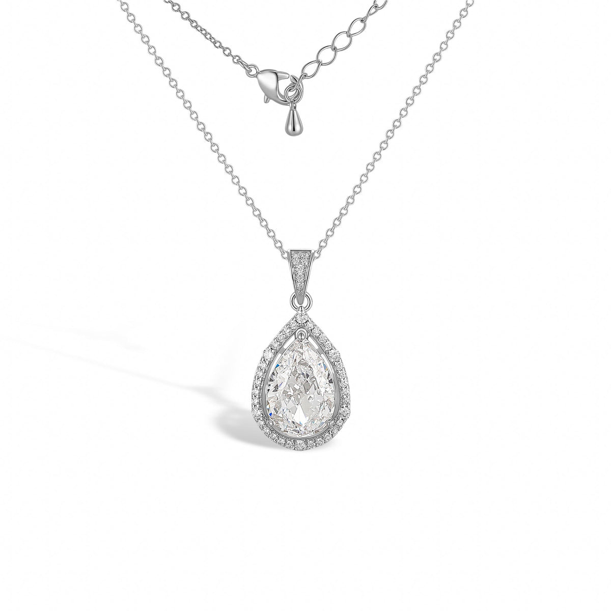 Auriane White Teardrop Necklace