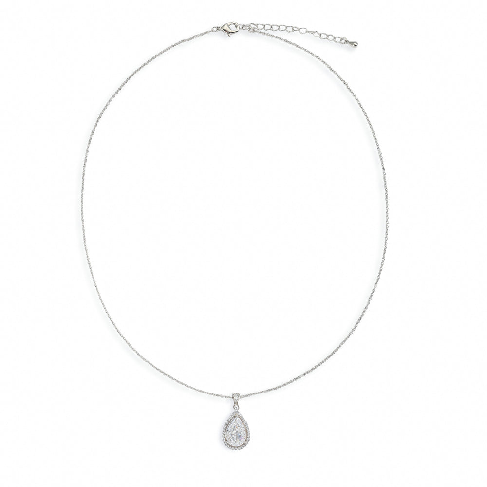 Auriane White Teardrop Necklace