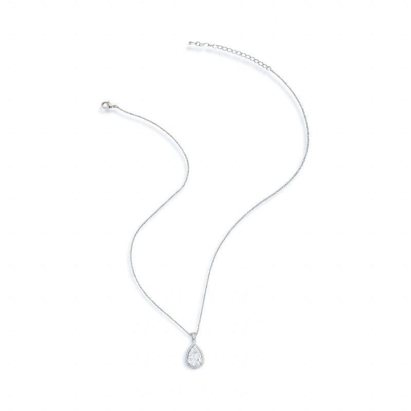 Auriane White Teardrop Necklace