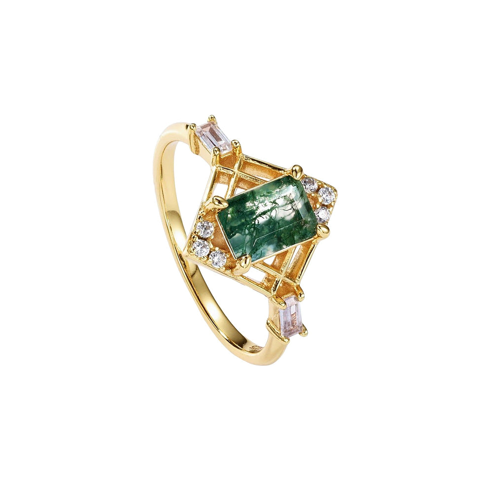 Aurielle 14K Green Moss Ring Set