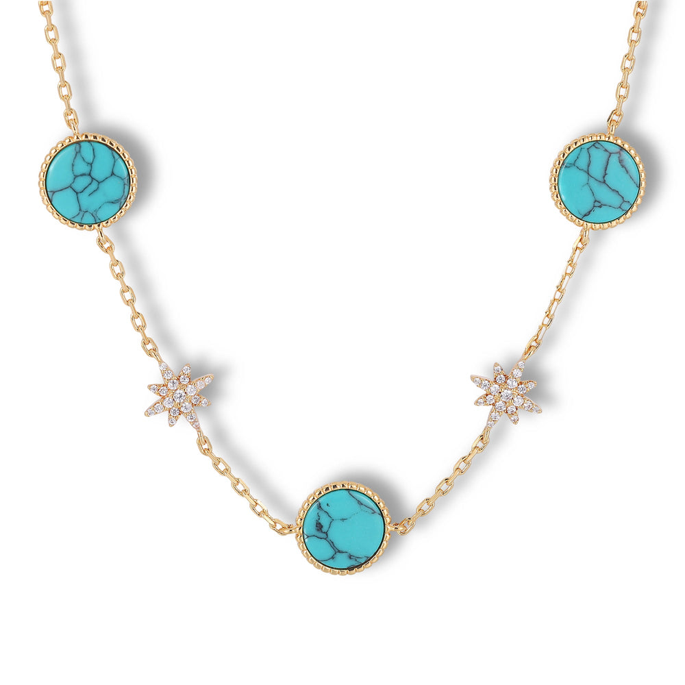 Azalaïs Lake Blue Starburst Necklace