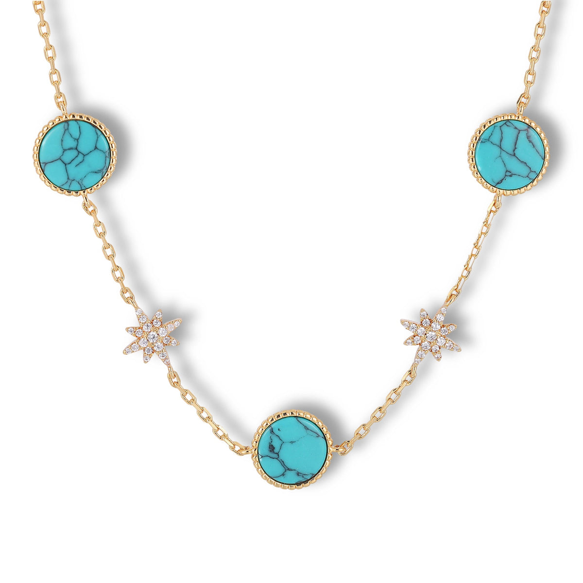 Azalaïs Lake Blue Starburst Necklace