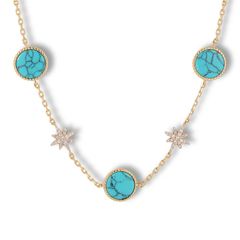 Azalaïs Lake Blue Starburst Necklace