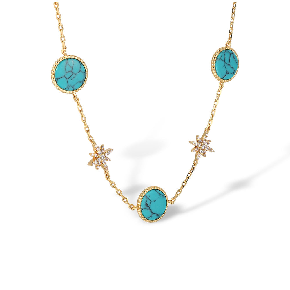 Azalaïs Lake Blue Starburst Necklace