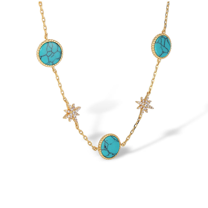 Azalaïs Lake Blue Starburst Necklace