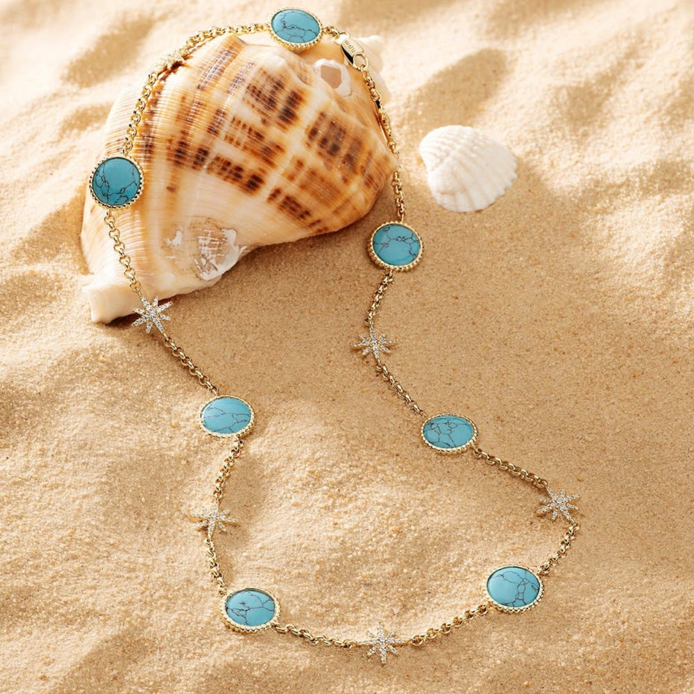 Azalaïs Lake Blue Starburst Necklace