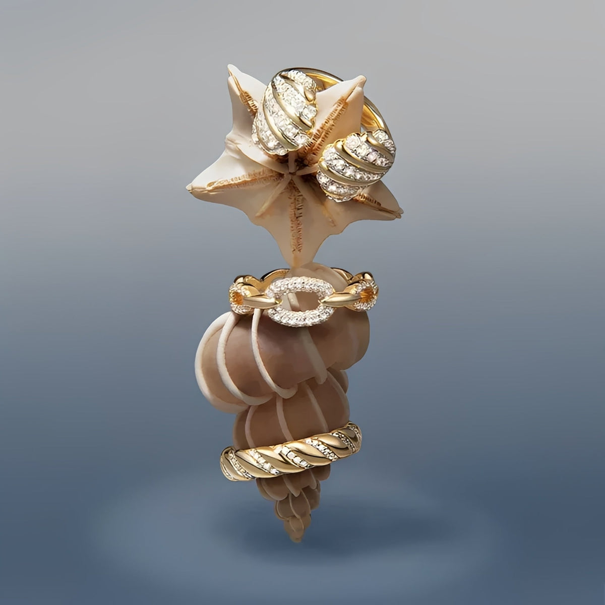 Azélie Gold Shell Open Ring
