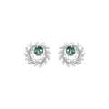 Azura Green Moss Leaf-wreath Stud Earrings
