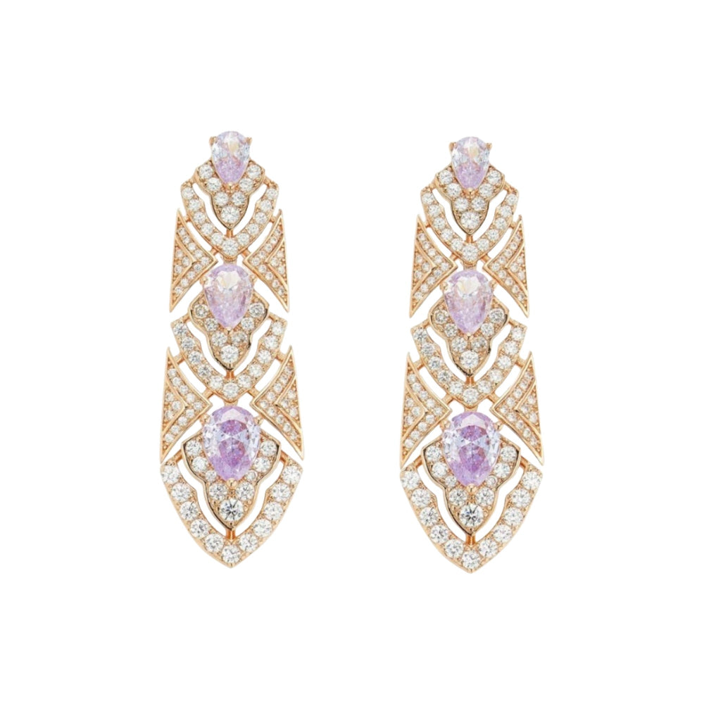 Baldhild 18K Champagne Gold Teardrop Drop Earrings
