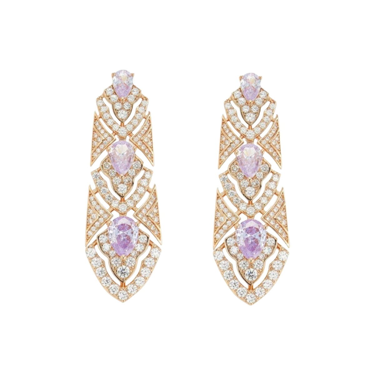 Baldhild 18K Champagne Gold Teardrop Drop Earrings