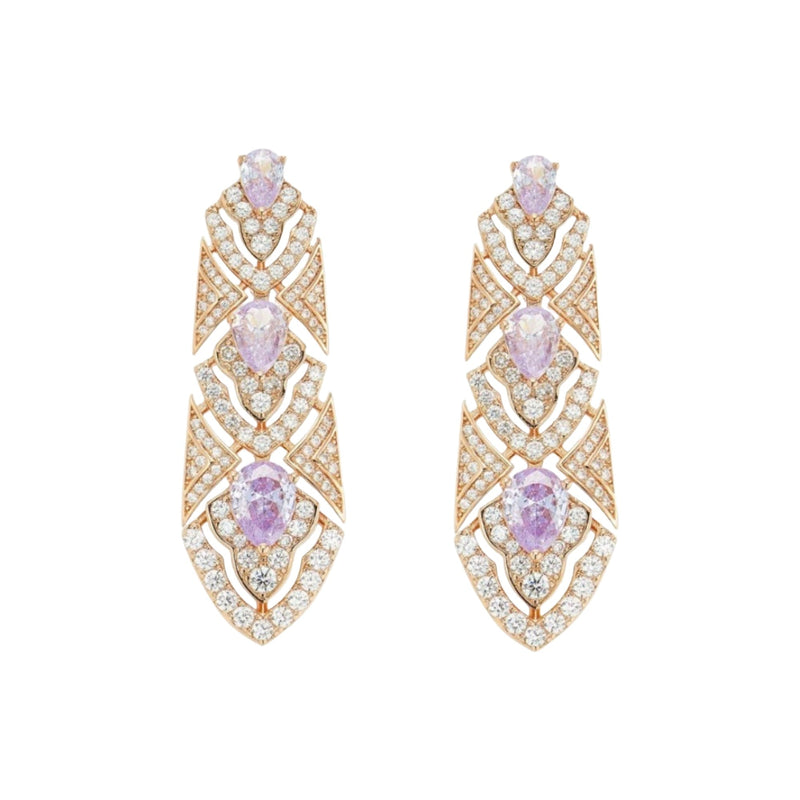 Baldhild 18K Champagne Gold Teardrop Drop Earrings