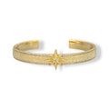 Balsamine 14K Gold Starburst Open Bangle