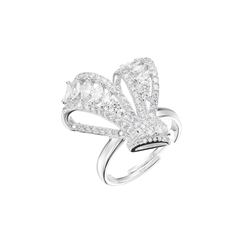 Basiline White Butterfly Bow Ring