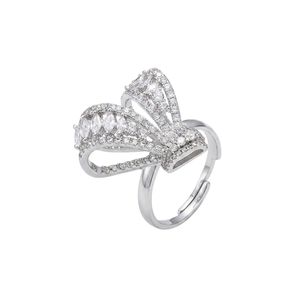 Basiline White Butterfly Bow Ring