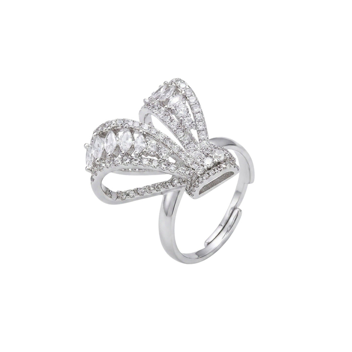 Basiline White Butterfly Bow Ring
