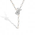 Béatitude Delicate White Pearl Sweater Necklace