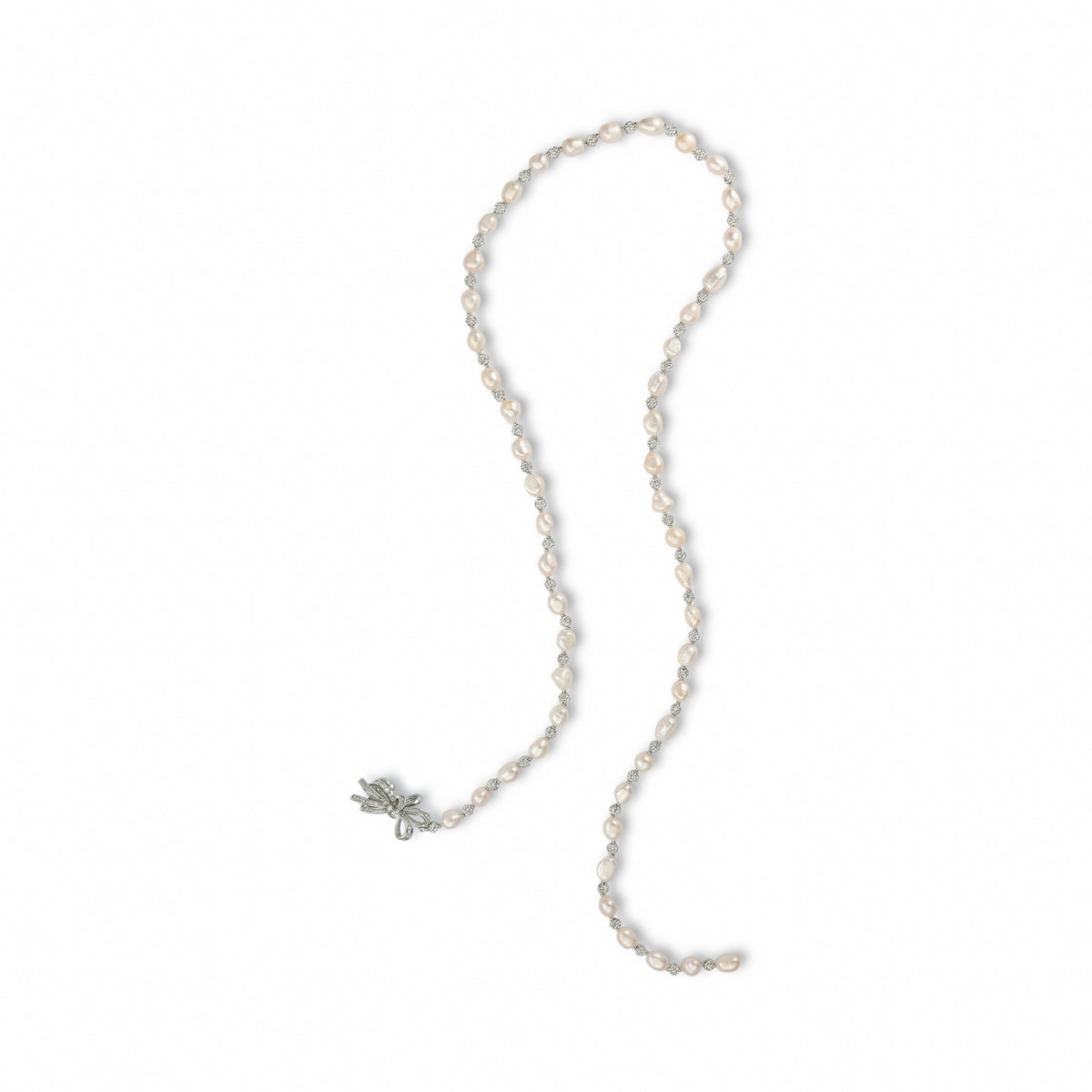 Béatitude Delicate White Pearl Sweater Necklace