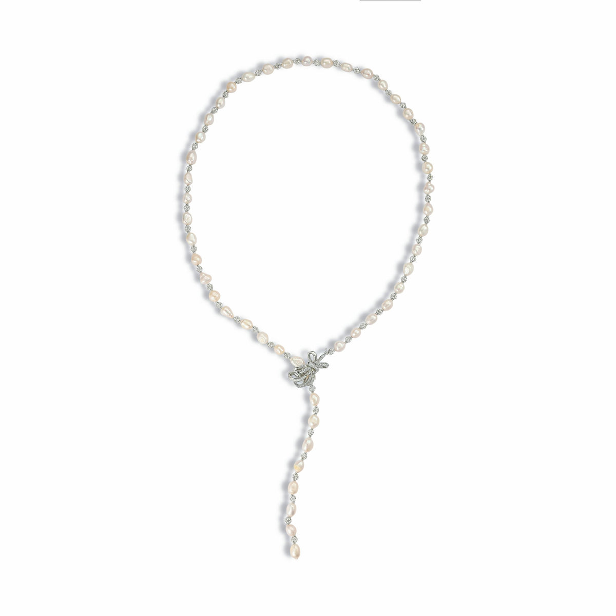 Béatitude Delicate White Pearl Sweater Necklace