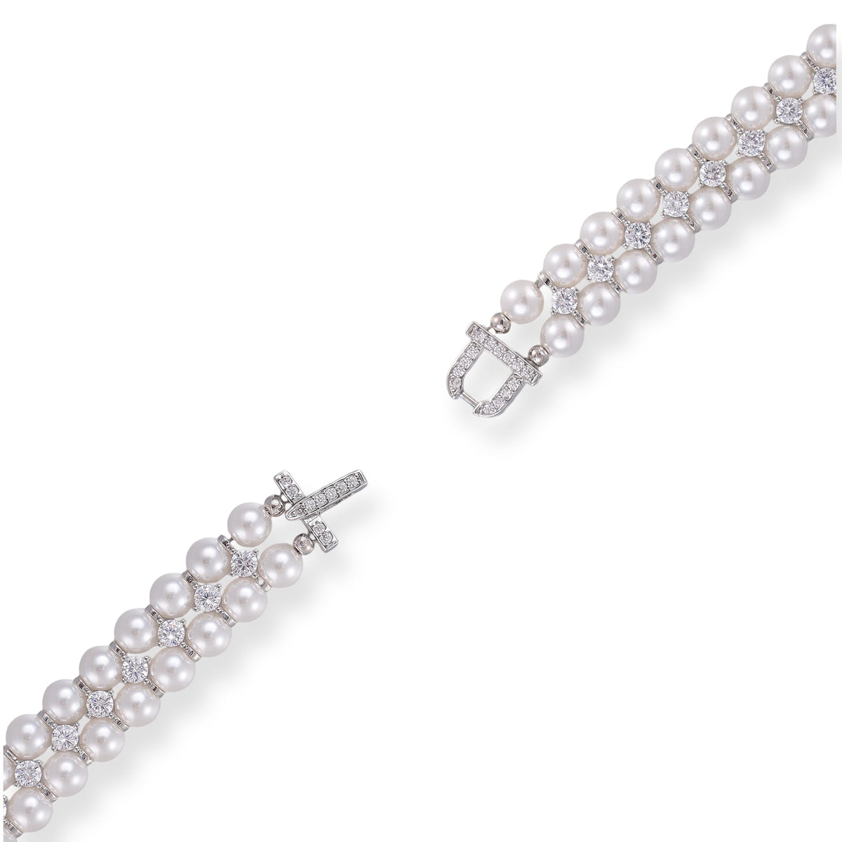 Beralind Silver Three Layer Pearl Bracelet