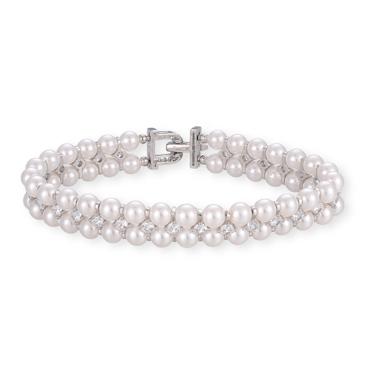 Beralind Silver Three Layer Pearl Bracelet