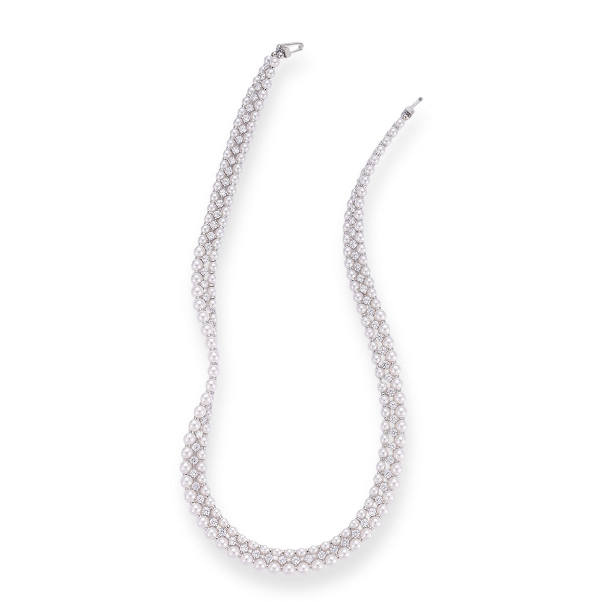 Beralind Silver Three Layer Pearl Necklace