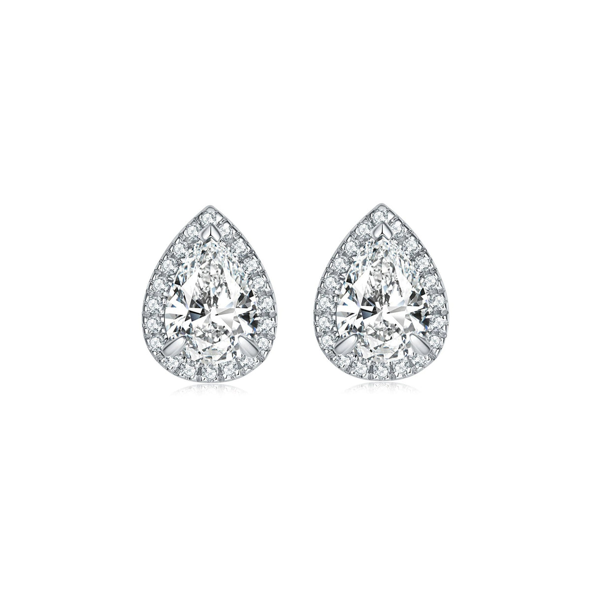 Bérangère White Teardrop Stud Earrings